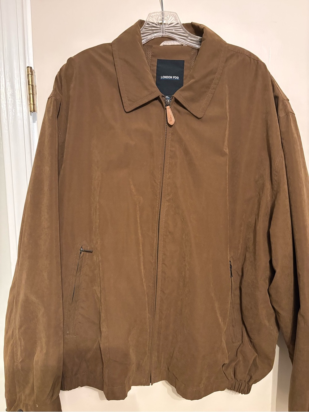 London Fog Men's Brown Casual Zip-Front Jacket